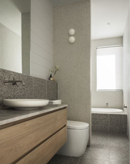 Tiled Bathroom new build in Balgowlah residential architecture and interior design project 