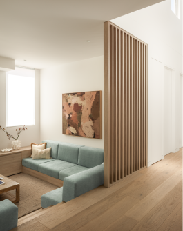 Sunken lounge seat interior design in Balgowlah residential architecture project 