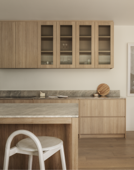 Minimal timber kitchen within contemporary residential architectural and interior design project by Braaid 