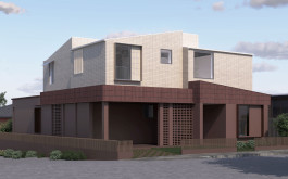Contemporary brick and rendered facade of Leichhardt residence by Braaid, architect Inner West Sydney 