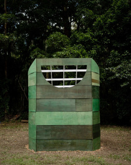 Cylindrical architectural installation in NSW landscape for Neomania festival 
